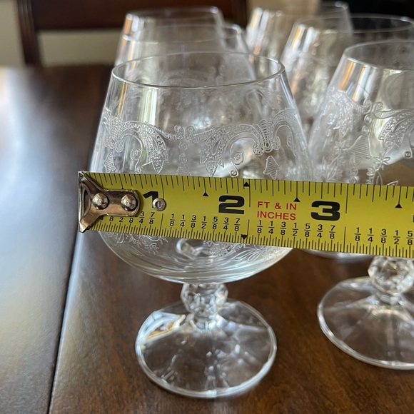 Set of 6 with box Cascade Bohemian Crystal Brandy Snifter Glasses 4 3/4" Vintage - Picture 12 of 14